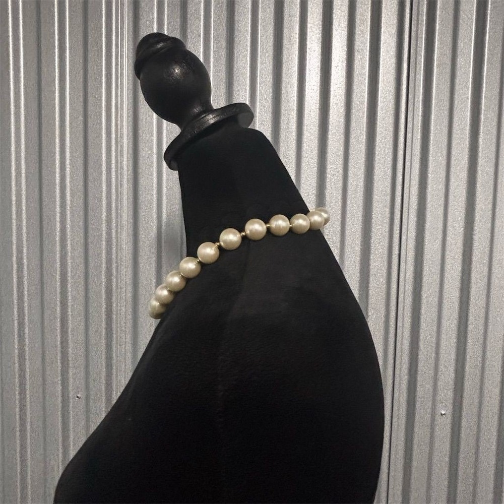 Vintage Napier Gold-Toned Faux Pearl Choker Necklace Women's Signed - Picture 2 of 13